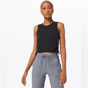lululemon crop tank top with adjustable side cinches.